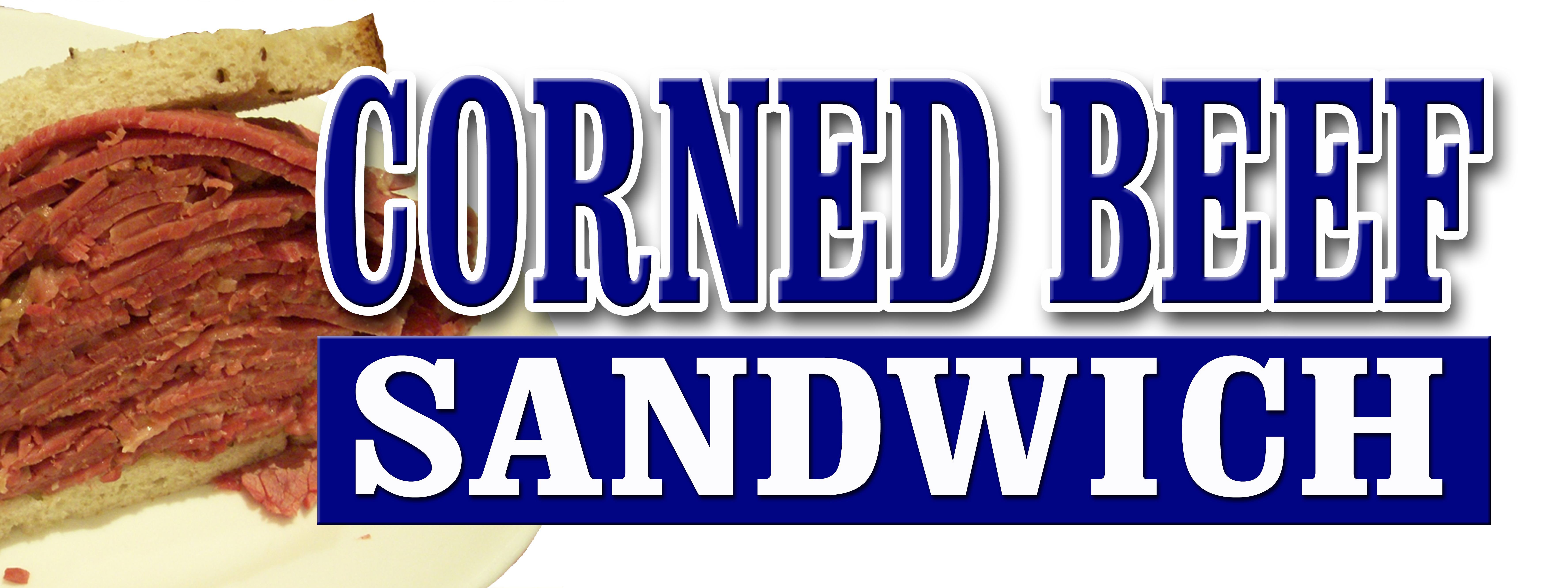 48" CORNED BEEF SANDWICH DECAL sticker beef meat corn deli restaurant