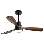 48Ceiling Fan with Light and Remote Control,Indoor Brown Ceiling Fan with 6-Speed Reversible DC Motor 5-ABS Fan Blades