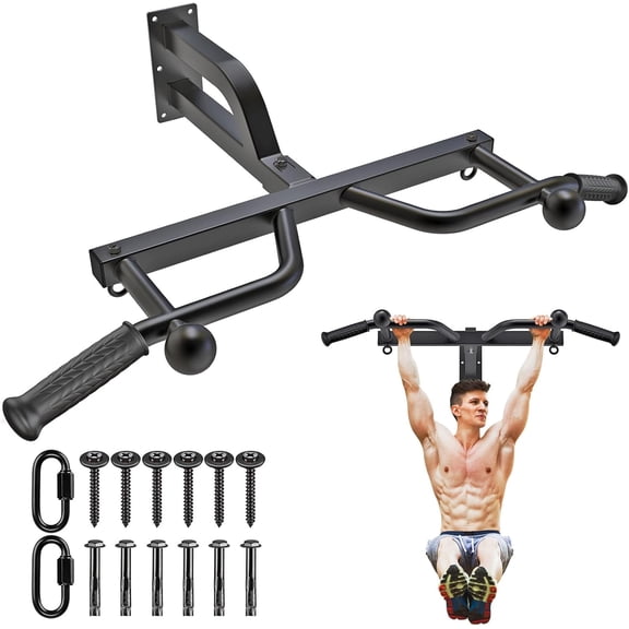 48" Ceiling Mounted Pull Up Bar, Multi- Chin Up Bar,Mounted Pullup Bar, Adjustable Height, Pull Up Bands for Chin & Stretching, for Gym and Strength
