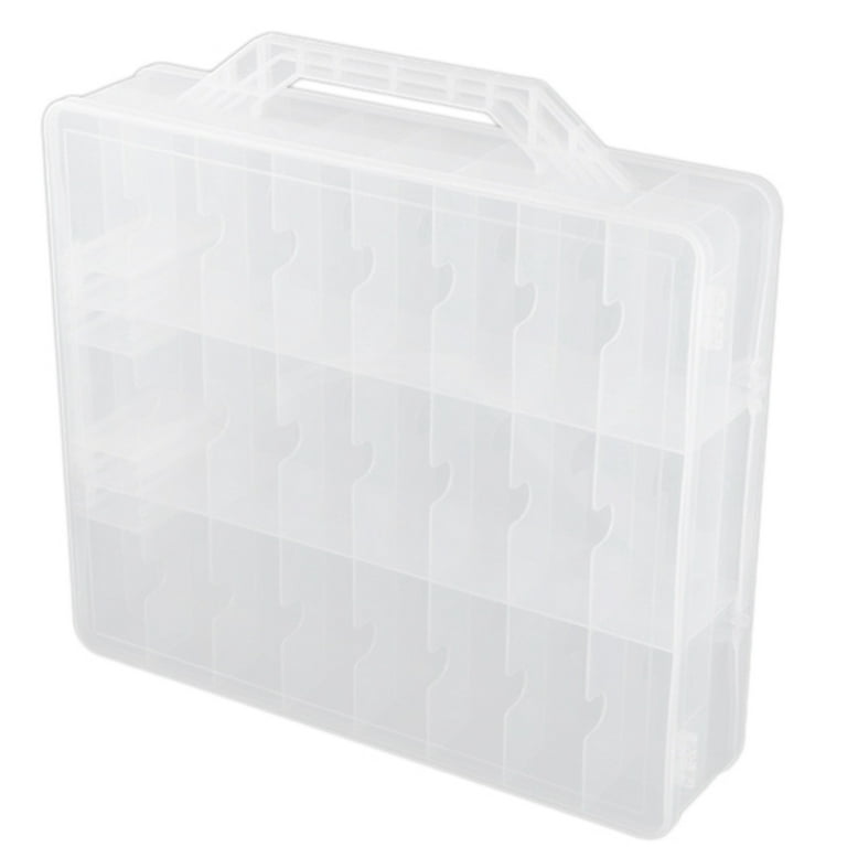 48 Cells 2 Layer Nail Polish Organizer Portable Clear Nail Supplies  Needlework Storage Box Adjustable Storage Case 