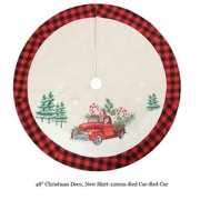 48 Christmas Tree Ornaments Santa Claus Vintage Red Truck Home Decor Tree Skirt