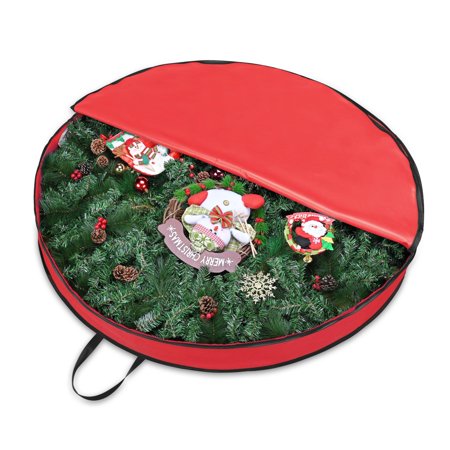48" Christmas Wreath Storage Bag Zipper Handle Garland Holiday Container Decor