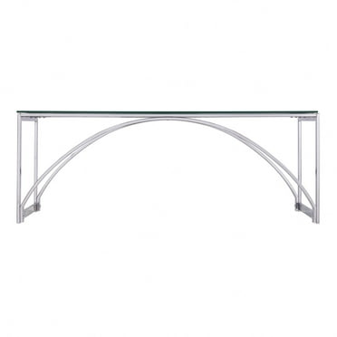 48" Chrome Glass And Metal Rectangular Coffee Table