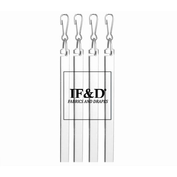 48" Clear 4 Pack Acrylic Lucite Drapery Curtain Pull Wands with Stainless Steel Snap Hooks for Easy Open and Closing of Window Treatments - IF&D Fabrics and Drapes -CA-048-4