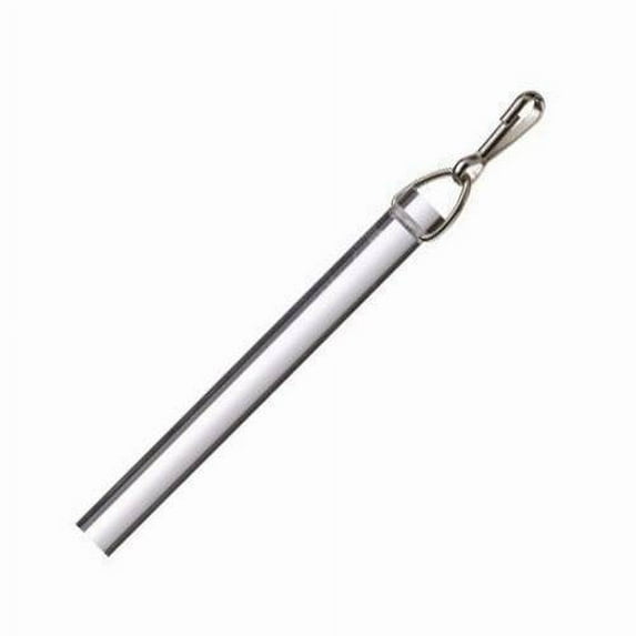 48" Clear Acrylic Drapery Baton / Wand 1/2" Thick Stainless Steel Hook (Single)