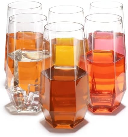 FOX & GRAPES Plastic Stemmed Wine Glasses - Unbreakable, Shatterproof, Set Of 20, 16oz (Pink) - View #3