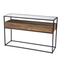 thumbnail image 1 of HomeRoots 402389 48 in. Glass Frame Console Table with Storage, Clear & Black, 1 of 3