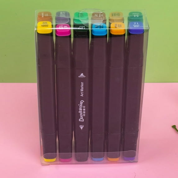 48-Color Dual-Tip Oil-Based Markers | Quick-Drying, Vibrant | for Note-Taking, Decoration & Drawing