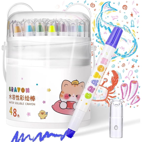 48 Color Silky Twistable Crayons, Washable Art Supplies, Multicultural Pastel Gel Crayons, Easy Grip Coloring