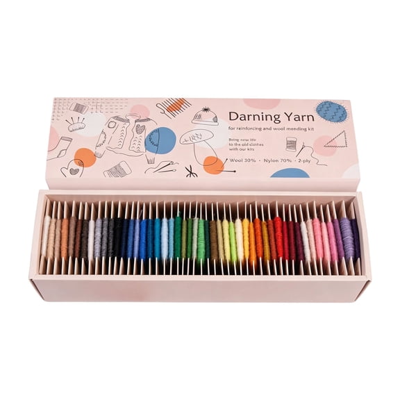 48 Color Wool Repair Thread For Sweater Mending, 30 Percents Wool Blend With Nylon For Gentle Yet Sturdy Use, Ideal For Embroidery And Knitwear