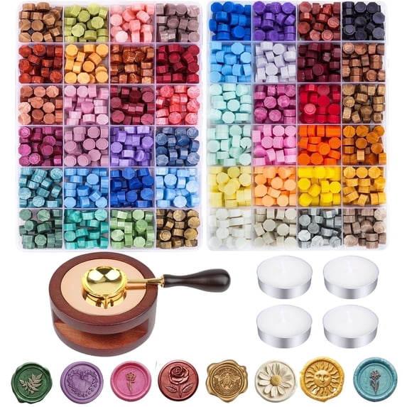 Giphtpoeet Wax Seal 48 Colors 1248 Pcs Sealing Beads Kit Refill Wax Pellets for Letters, Gift, DIY Craft