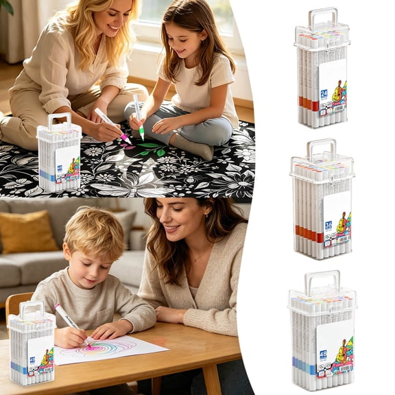 48 Colors Art Markers for Artists - Fine Point Vibrant Alcohol Based Markers for Illustration Sketching Drawing, Blendable Permanent Ink for Adults