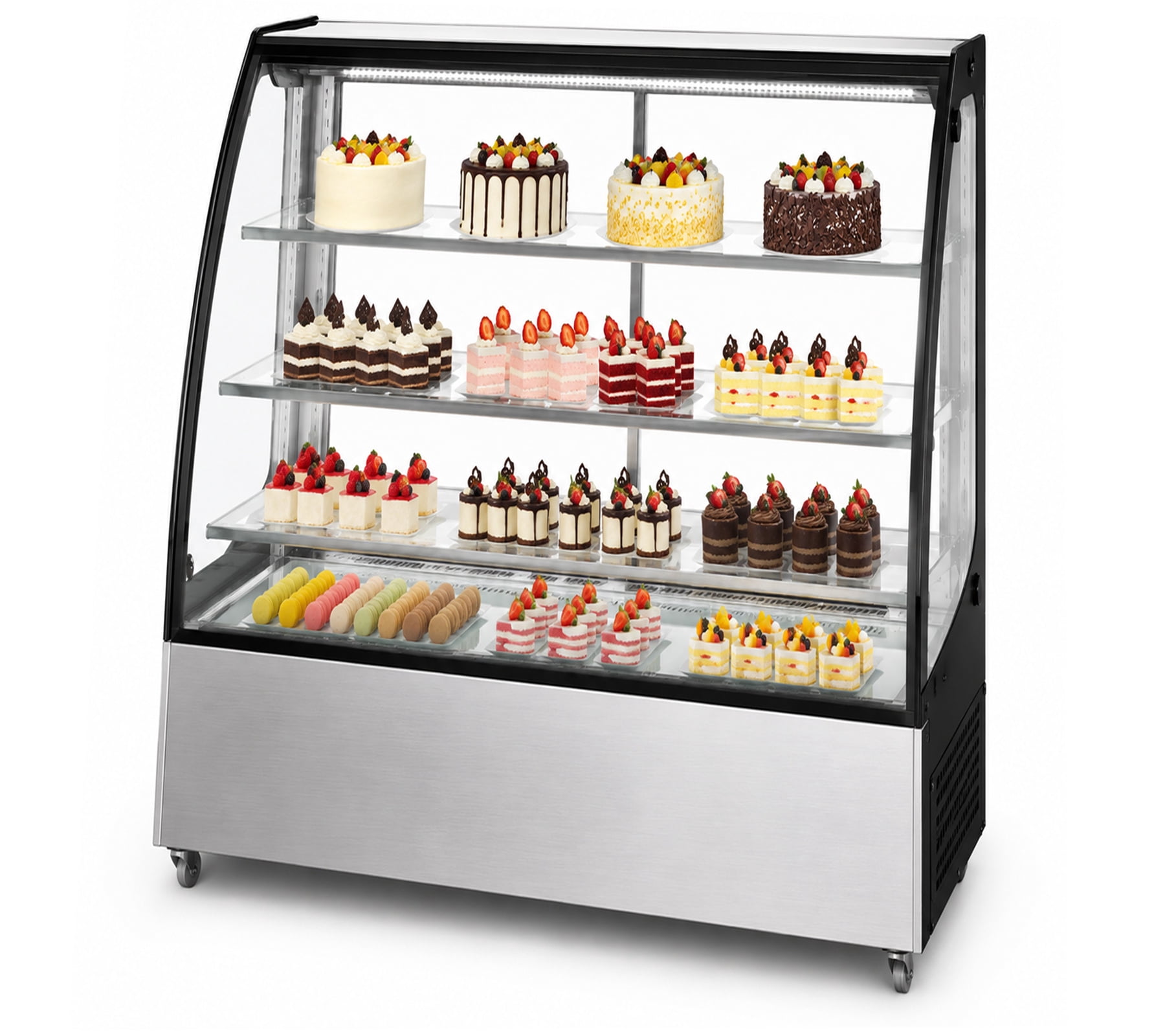 48" Commercial Curved Glass Refrigerated Bakery Display Case, Cake Showcase Refrigerator, ETL Certified