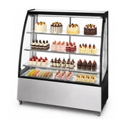 48 Commercial Curved Glass Refrigerated Bakery Display Case, Cake Showcase Refrigerator, ETL Certified