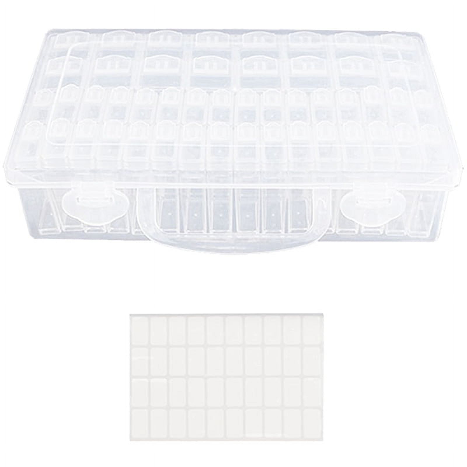 48 Compartment Storage Box Clear Seed Bead Organizer Small Removable Container with Lid for Small Beads