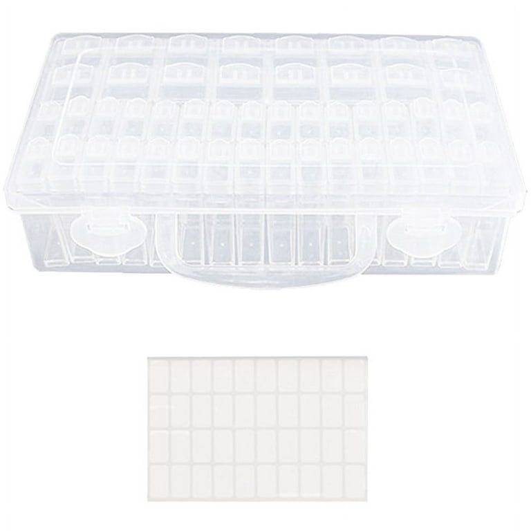 48 Compartment Storage Box Clear Seed Bead Organizer Small Removable  Container with Lid for Small Beads