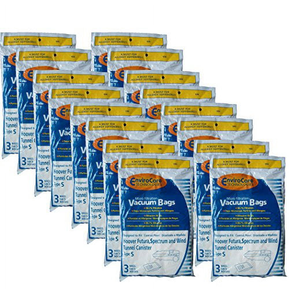 48 Compatible with Hoover Windtunnel Allergy Vacuum Type S Bags, Futura, Spectrum, Power Max Vac