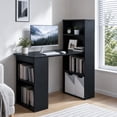 thumbnail image 1 of 48" Computer Desk with 4-Tier Bookcase, Modern Reversible Home office Desk Writing Desk for Small Spaces, Black, 1 of 10