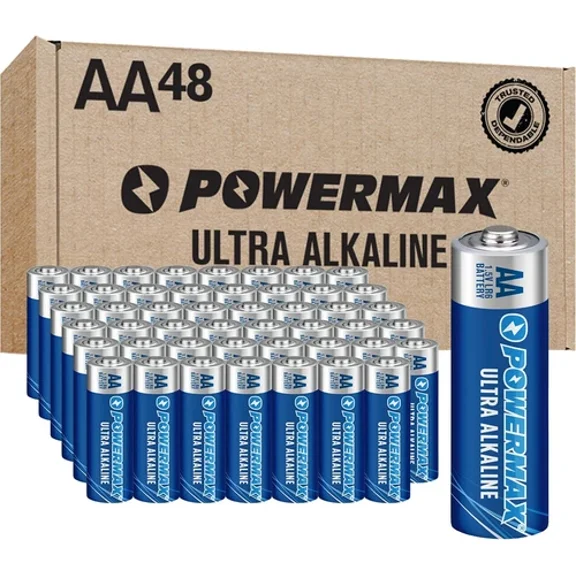 48-Count AA Batteries, Ultra Long Lasting Alkaline Battery, 10-Year Shelf Life,