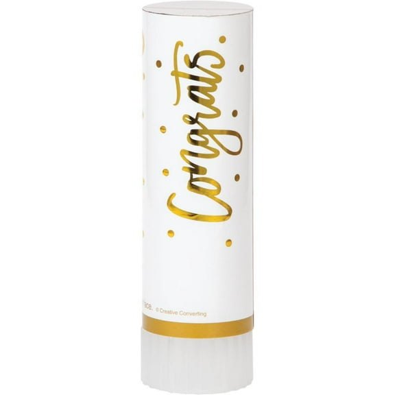 48 Count Bulk Pack White and Gold Wedding Confetti Cannons
