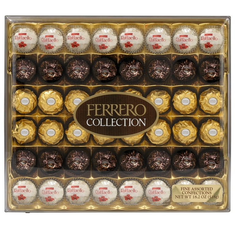 (48 Count) Ferrero Collection Premium Gourmet Assorted Hazelnut Milk  Chocolate, Dark Chocolate and Coconut, A Great Easter Gift, 18.2 oz