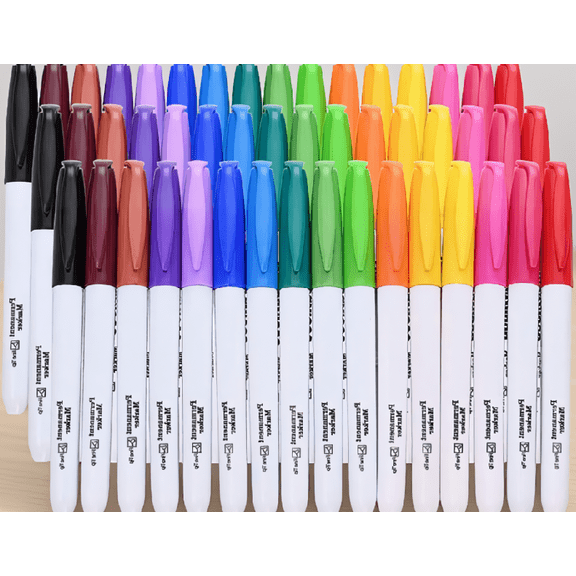 48-Count Permanent Markers, Assorted Colors, Fast Drying, Works on Paper, Plastic, Wood, Metal, Stone and Glass