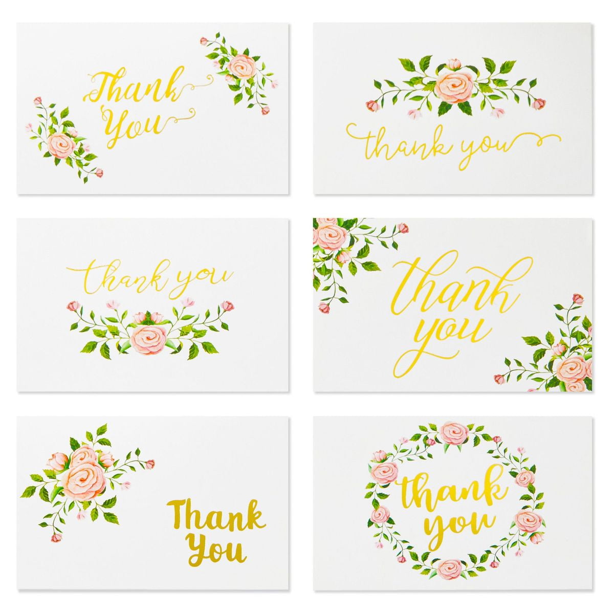 52 Pack Fall Thank You Cards With Envelopes & Stickers - Autumn Floral Blank Note Cards For Weddings, Showers, Parties