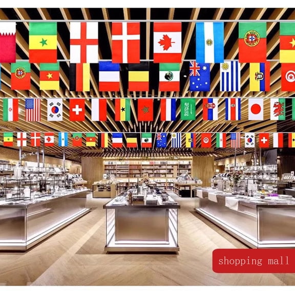 48 Countries World Flag String Bunting 2026 Edition Double Sided 100% Polyester Pennant Flags for Soccer Bar Garden Street Sports Party Decorations Reusable