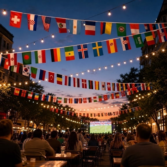 48 Country National Flags Banner, Vibrant Durable Tangle-Free Decor for Sports Events Fan Parties Schools Retail Stores Home Viewing, Indoor/Outdoor Use
