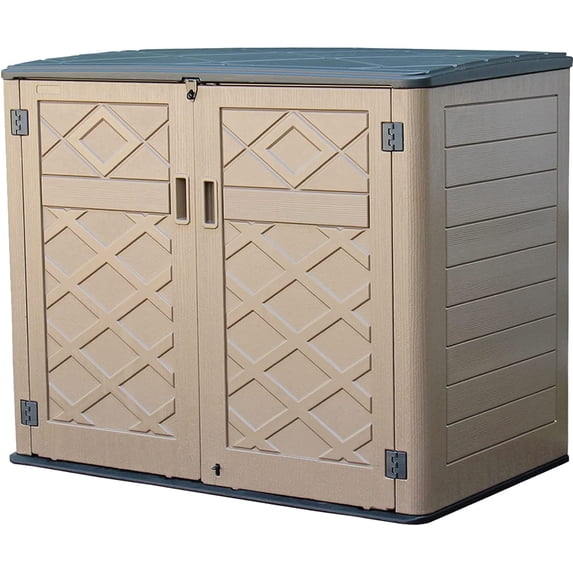 48 Cu Ft Horizontal Resin Plastic Storage Shed - Outdoor Storage Shed, Lockable, Weatherproof