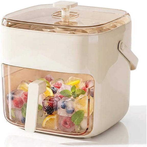 48 Cube Double-Deck Portable Ice Maker, Upgraded Kitchen Ice Tray, Reusable Ice Mold Storage Bin for Parties, Durable Ice Cube Whiskey Tray with Lid for Home Bar