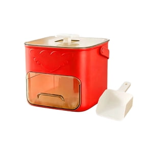 48 Cube Double Layer Press Release Ice Maker Tray with Storage Bin & Scoop, BPA Free Easy Release Stackable Ice Cube Tray Easy Release Ice Cube Mold for Freezer 5.91*5.12*5.91 Inch