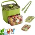 thumbnail image 1 of 48 Cube Ice Maker With Easy Press Lid Ice Cube Tray Double Layer Portable Storage Bin BPA-Free Freezer Silicone Mold Press Type Easy Release for Whiskey Cocktail Coffee Beverages(Green), 1 of 9