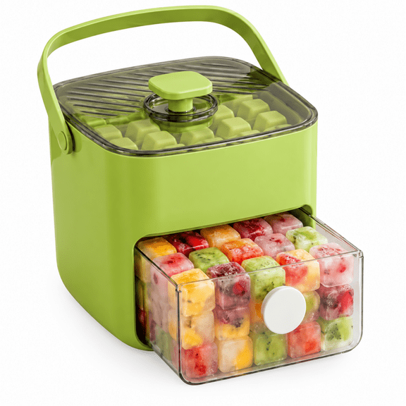 48 Cube Press Type Ice Cube Tray, Double Layer Instant Mini Portable Ice Maker