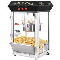 48-Cup Commercial Popcorn Maker, 850W 8 Oz Countertop Popcorn Popper Machine, Black
