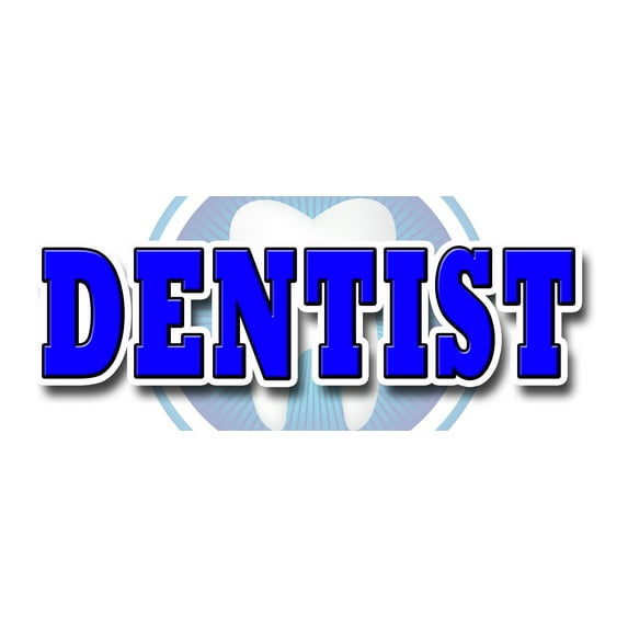 48" DENTIST DECAL sticker dental false teeth no appointment cleaning dds