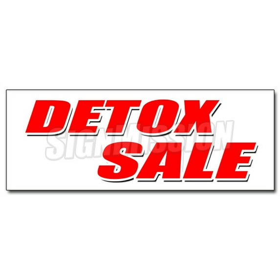 48" DETOX SALE DECAL sticker cigarettes liquor drugs smoke rehab