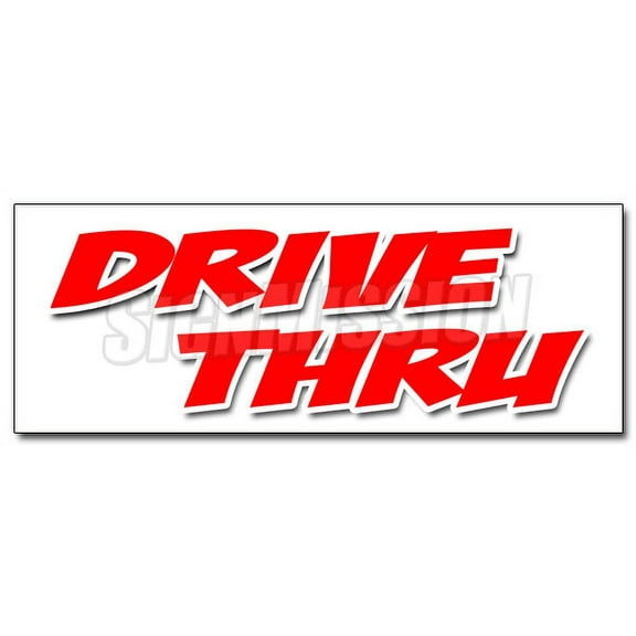 48" DRIVE-THRU DECAL sticker restaurant bank beer food ice cream burgers