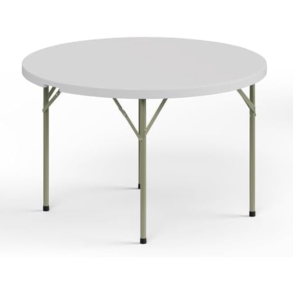 48" Diameter | 29" Height Plastic Round Bi-Folding Utility Heavy Duty Table | Outdoor Indoor Kitchen Dining Wedding Market Events Camping BBQ$$Furniture