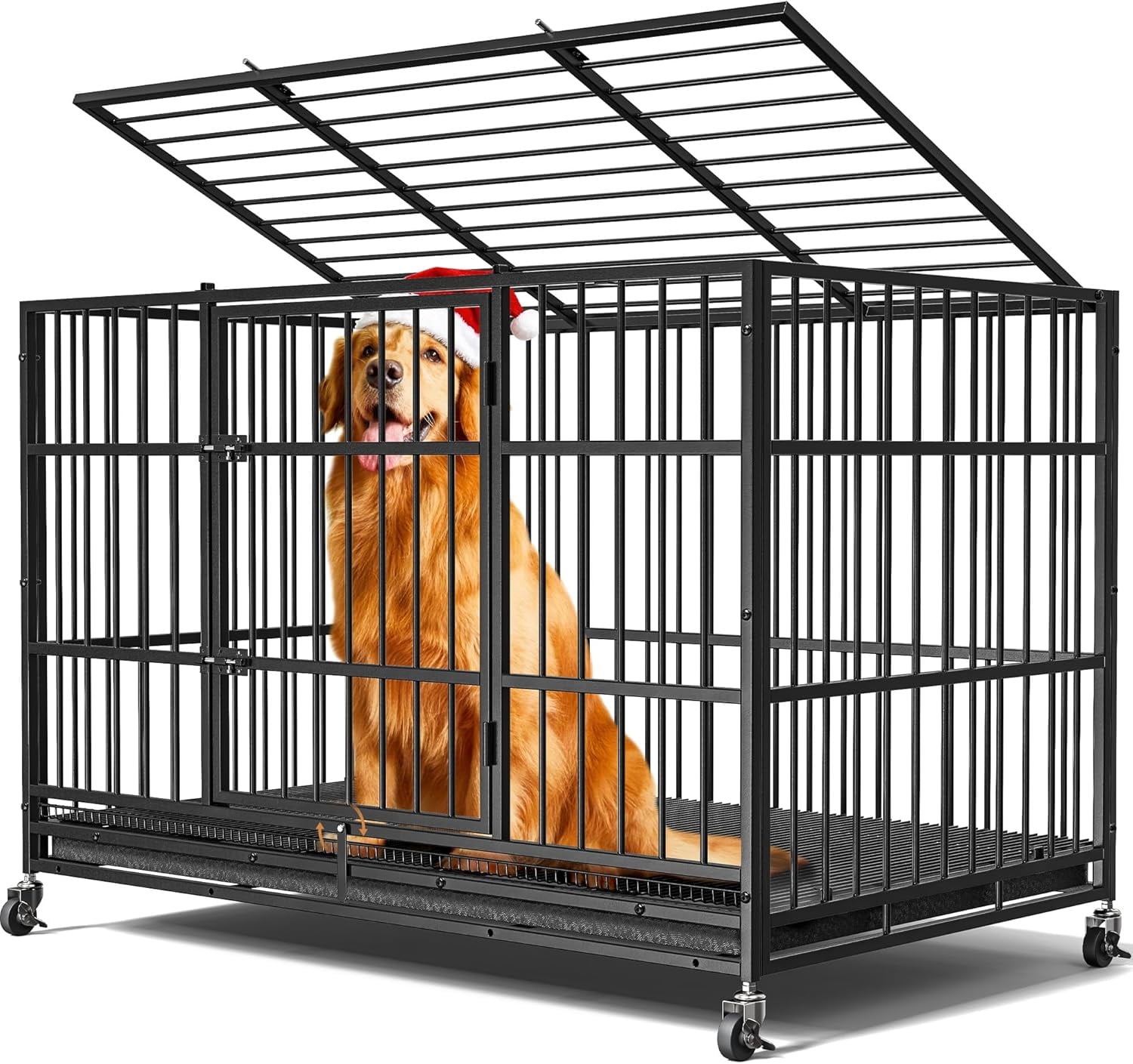 Photo inspiration: Picture Idea: 48 Dog Crates For Large Dogs Upgraded 4 Lockable Wheels
