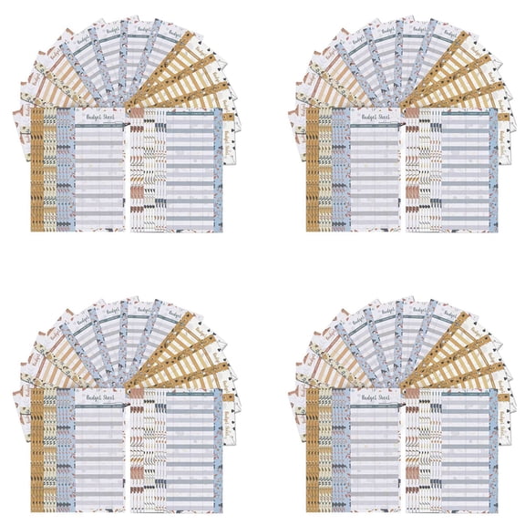 48 Expense Budget Sheets, Money Organizer for A6 Binder -for Cash & LEDger Book, Wallet, Planner