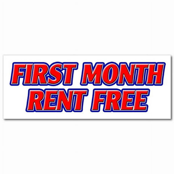 48" FIRST MONTH RENT FREE DECAL sticker apartment promotion rent lease condo