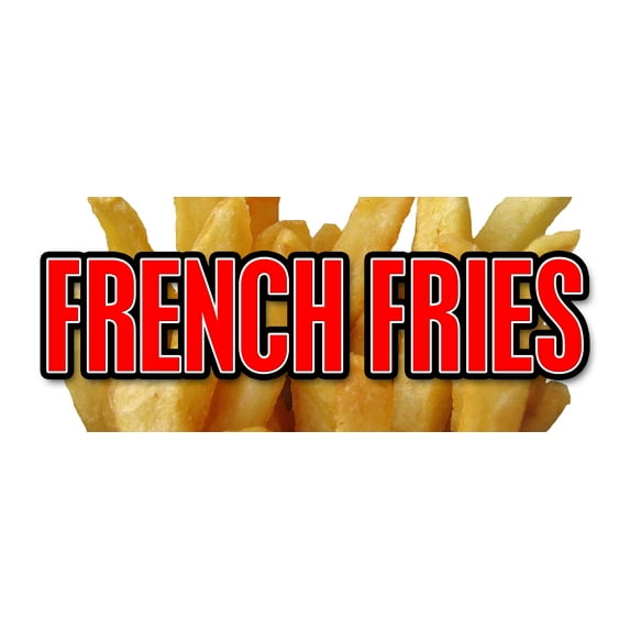 48" FRENCH FRIES DECAL sticker fry cart stand trailer