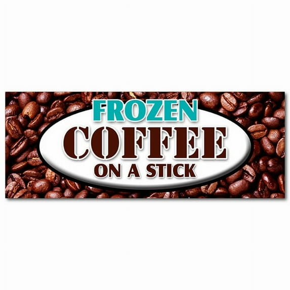 48" FROZEN COFFEE ON A STICK DECAL sticker iced frozen frappuchino popsicle