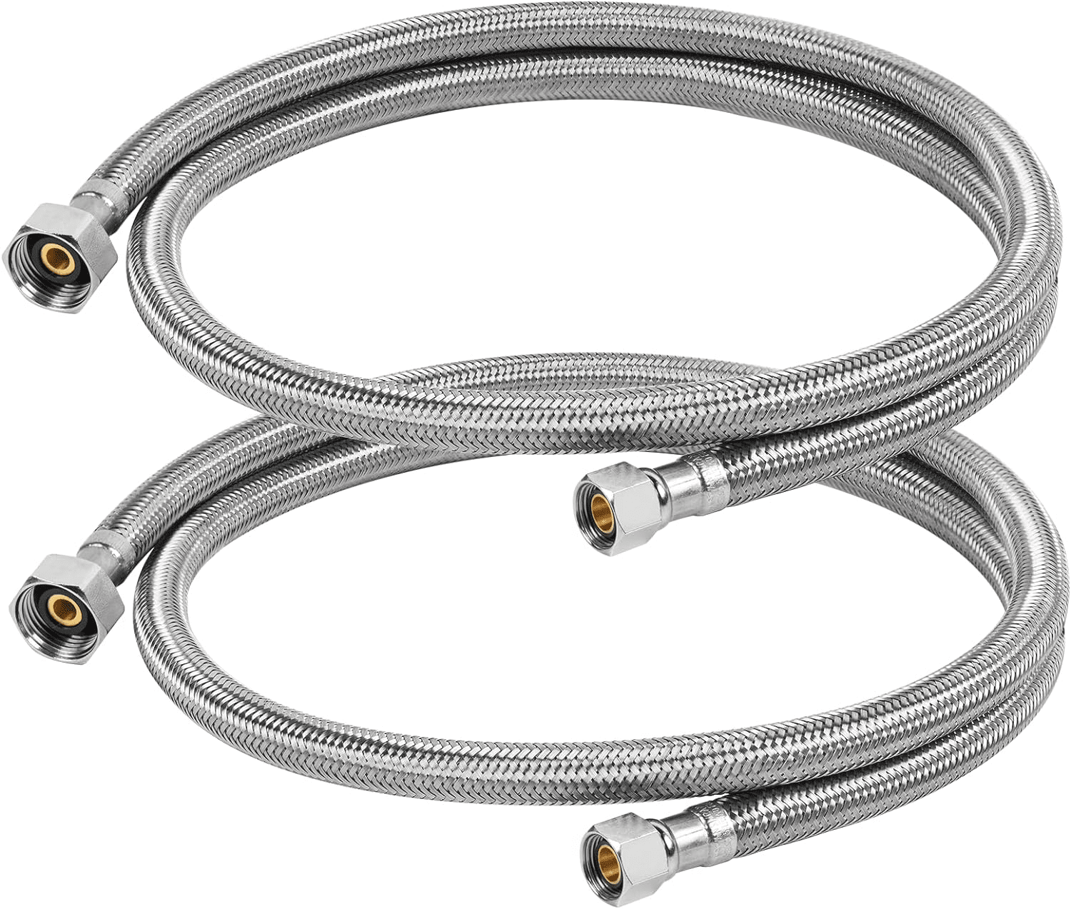 48" Faucet Supply Line, 3/8" Comp x 1/2" FIP Stainless Steel Kitchen