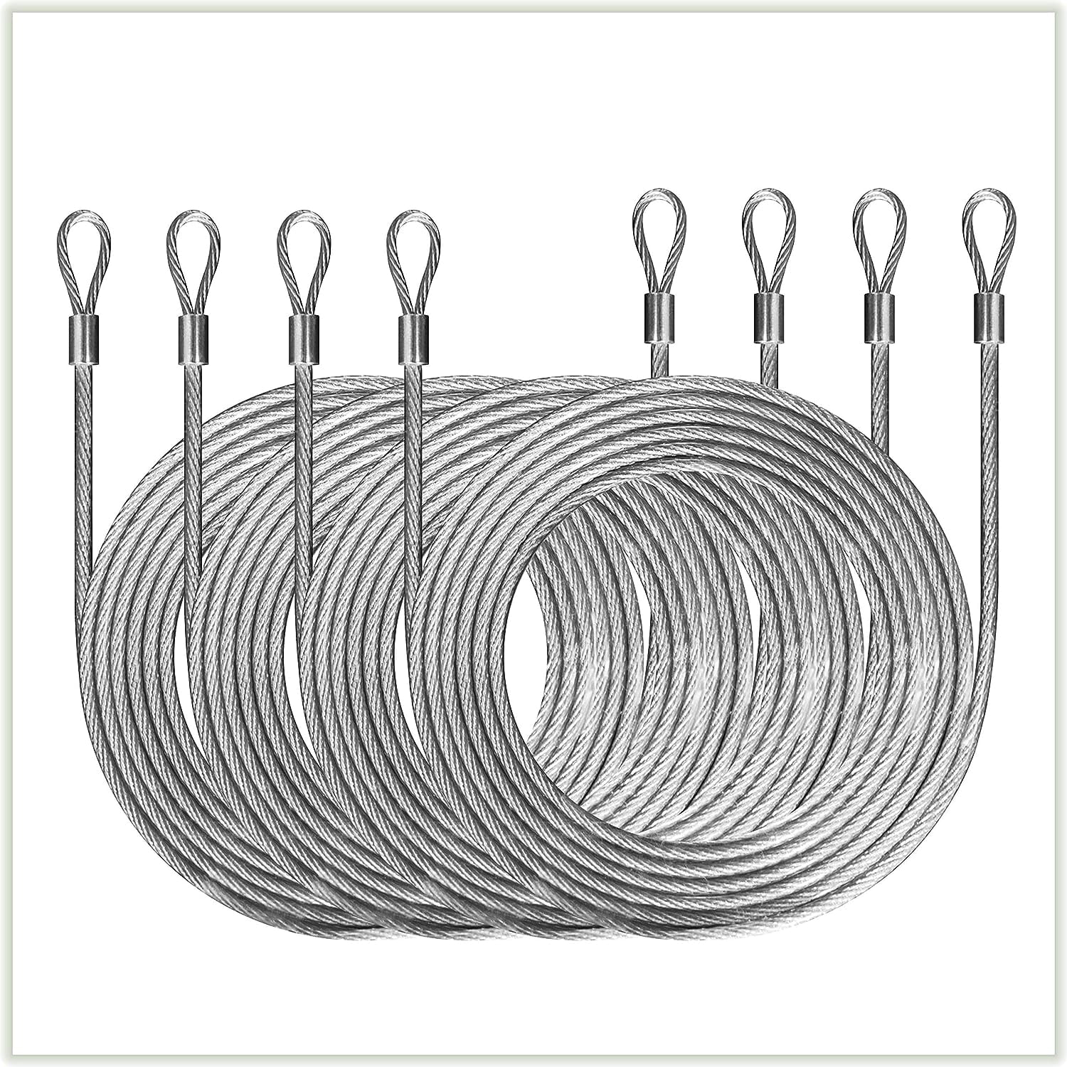 48 Feet PVC Coated Stainless Steel Wire Cable Ropes for Sun Shade Sail
