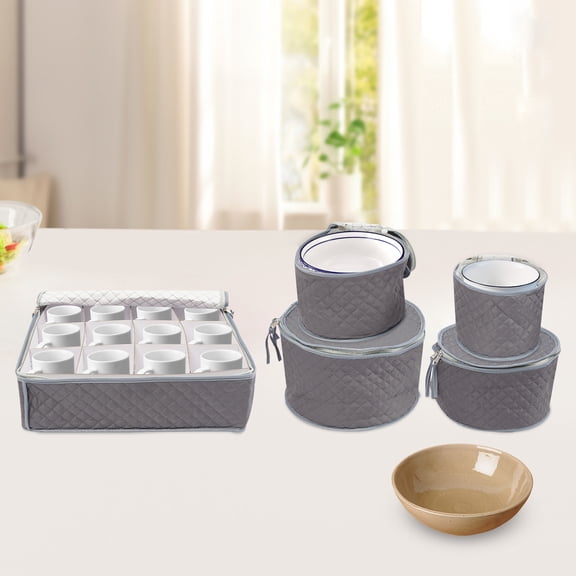 48 Felt Separators Anti-Scratch, Cutlery Storage Bag Set for Fine China Protection