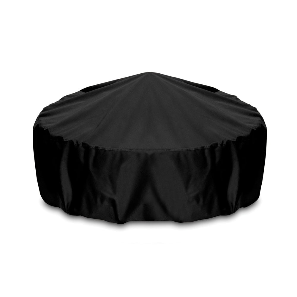 48-Inch Black Heavyweight Polyester Fire Pit Cover with PVC Lining