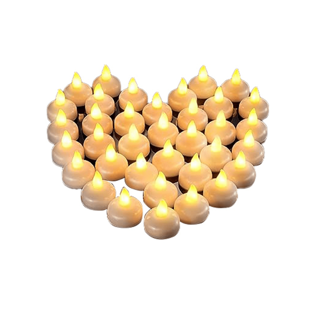 48 Flameless Water Candles, Floating Water Electronic Candles, Wedding Pool Dinner Candles (Yellow Light)