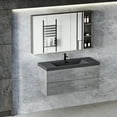 thumbnail image 1 of 48” Floating Bathroom Vanity with Sink, Modern Wall-Mounted Bathroom Storage Vanity Cabinet with Black Quartz Sand Top Basin and Soft Close Drawers, 1 of 1